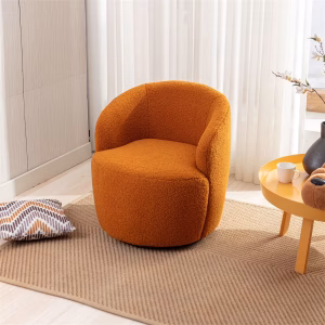 ARCTICSCORPION Modern 360° Swivel Barrel Accent Chair, Orange