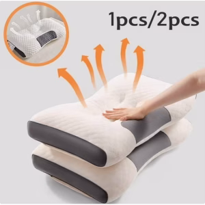 Ergonomic Pillows Set of 2，2025 Upgrading Bed Pillows for Back